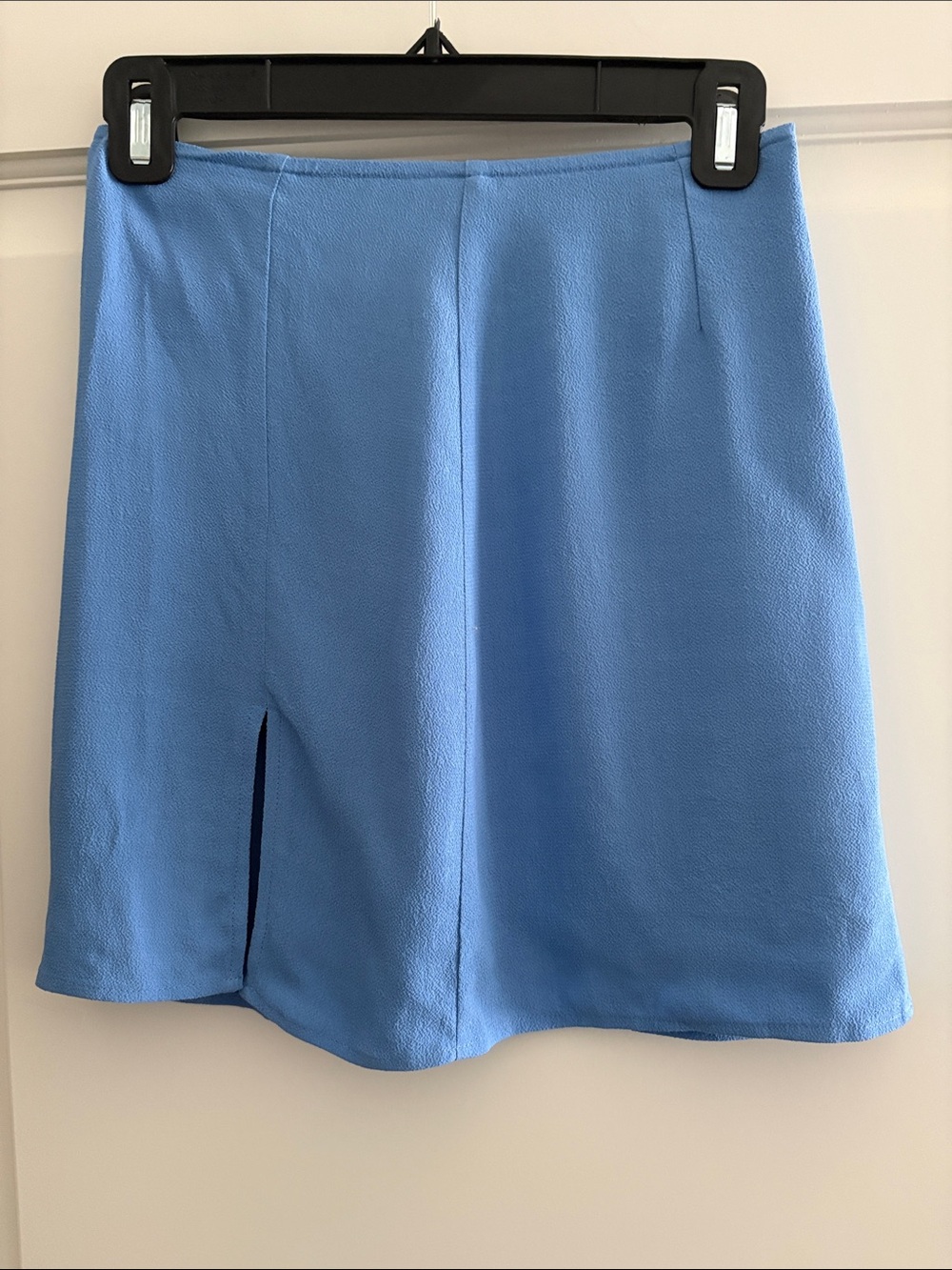Sunday Best Sky Blue Mini Skirt with Front Slir